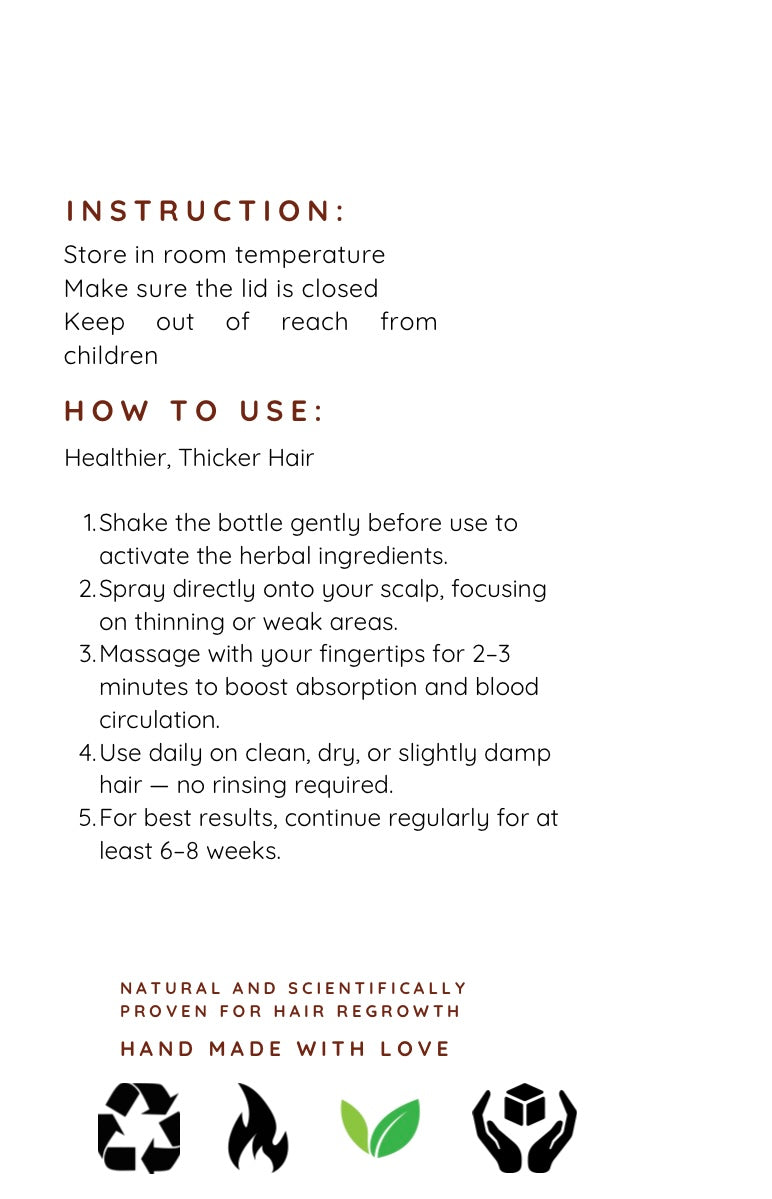 Herbal Hair Growth Spray - Stop Hair Fall |  Get Thicker Hair in 30 Days